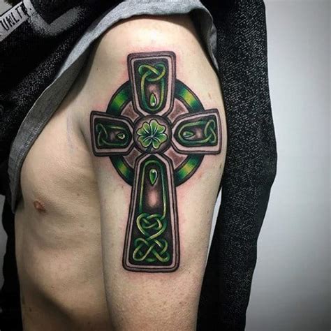 Description of Shamrock and Cross Tattoo