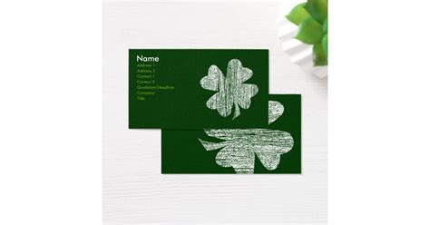 A set of shamrock-themed business card templates