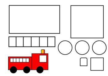 Shape Fire Truck Craft Template