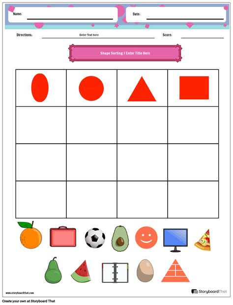 Shape sorting worksheet