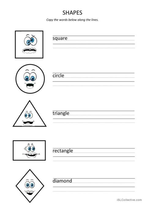 Shape writing worksheet