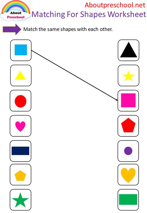 Shapes matching worksheet