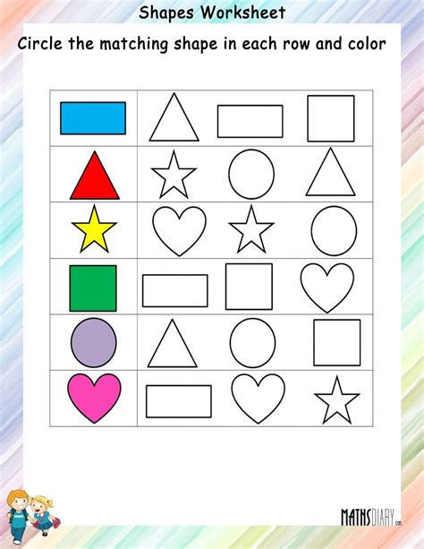 Cut and paste shapes worksheets for 1st grade