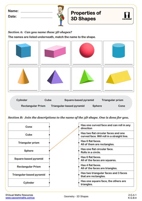 Cut and paste shapes worksheets for 4th grade