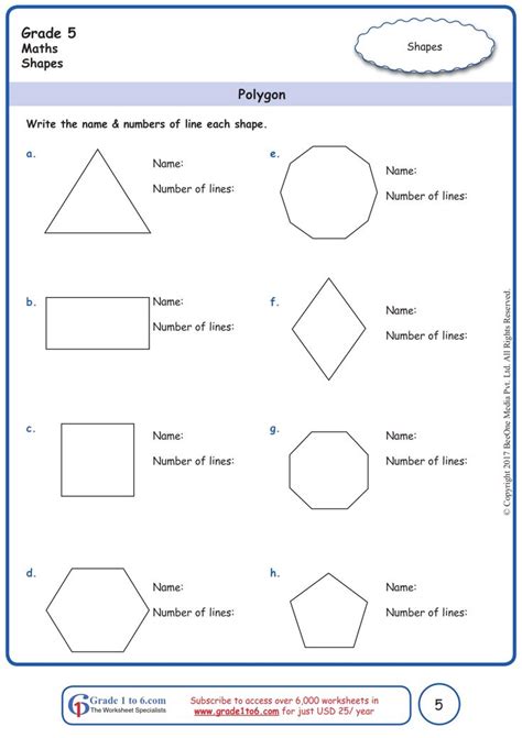 Cut and paste shapes worksheets for 5th grade