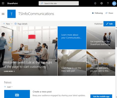 SharePoint Communication Site Example