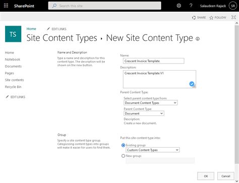 SharePoint Content Type Template