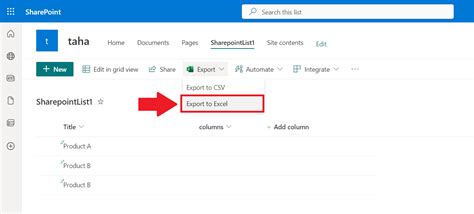 SharePoint List Export