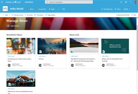 SharePoint News Page Example
