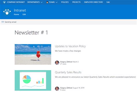 SharePoint news template