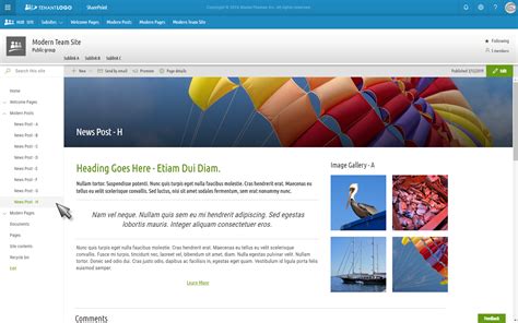 SharePoint team site template benefits