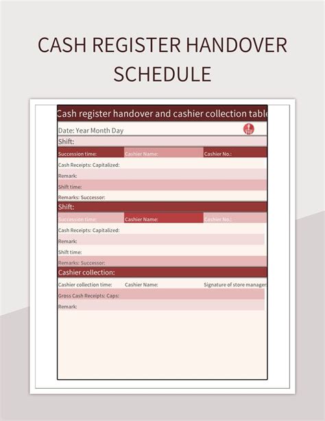 Shift Handover Template Excel