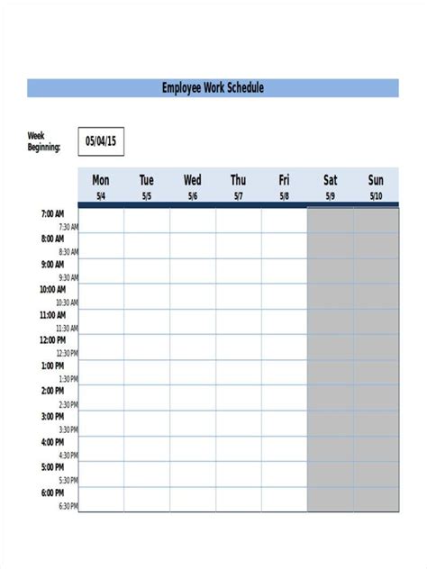 Shift Schedule Template PDF