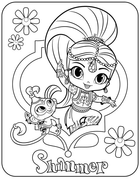 Shimmer and Shine coloring pages for birthdays