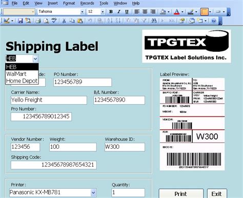 Shipping label software options