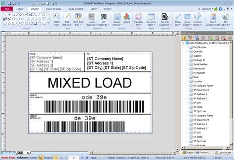 Shipping label software for creating custom templates