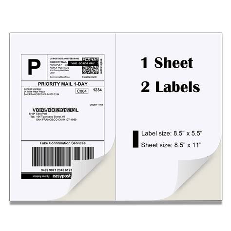 Example of Shipping Labels