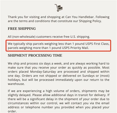 Language Used in a Dropshipping Shipping Policy Template