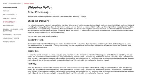 Shipping Policy Template Best Practices