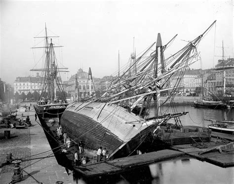 A historical image of the Port Jefferson Shipyard