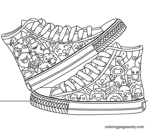 Shoe Coloring Pages for Adults