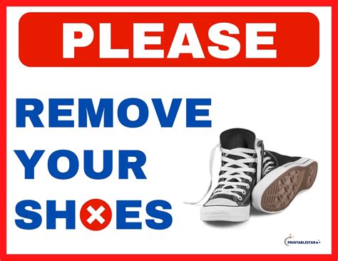 Shoe Removal Sign