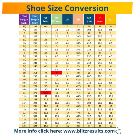 Shoe Size Chart