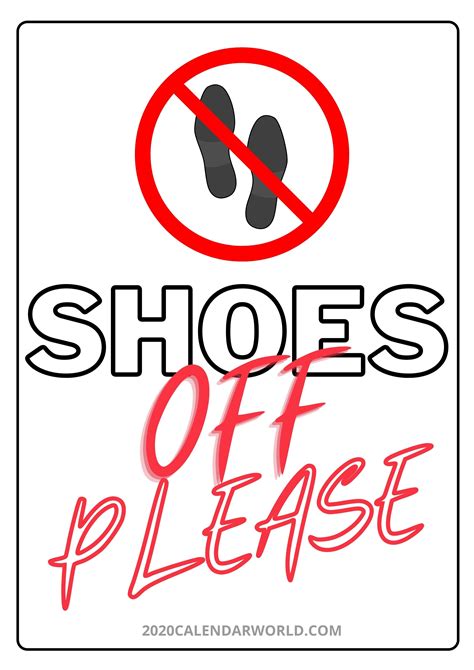 Shoes Off Please Sign