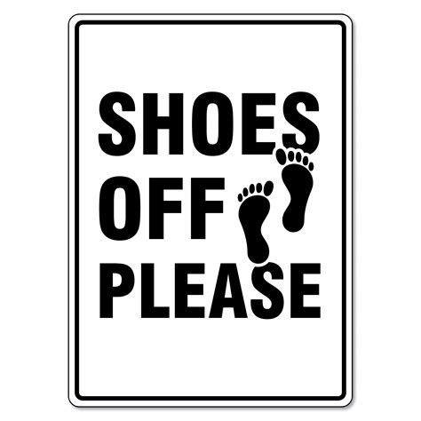 Shoes Off Sign