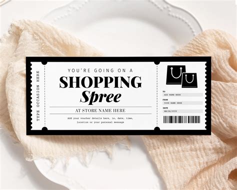 Shopping Spree Certificate Design