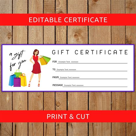 Shopping Spree Certificate Template 10