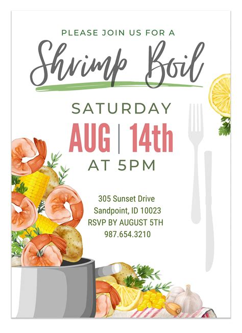 Shrimp Boil Invitation Template 1