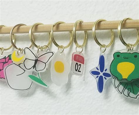 Shrink Paper Custom Keychains Example