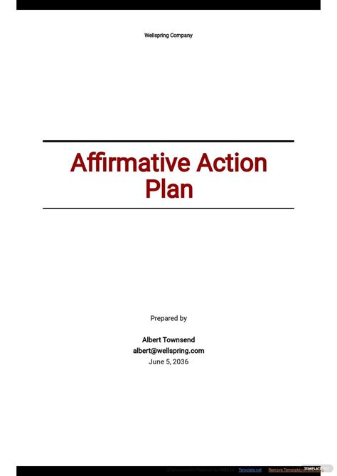 SHRM Affirmative Action Plan Template Sample