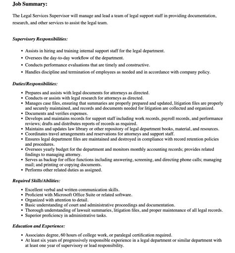 SHRM Job Description Template Example 1