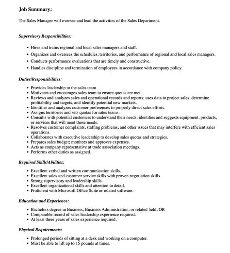 SHRM Job Description Template Example 2