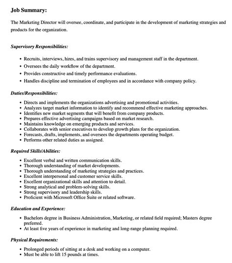 SHRM Job Description Template Example 3