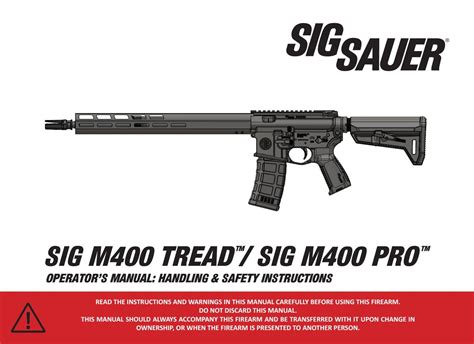 Sig M400 Tread Owners Manual