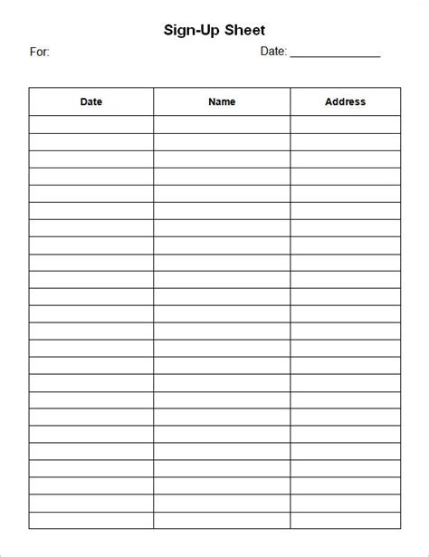 Sign-up sheet template benefits