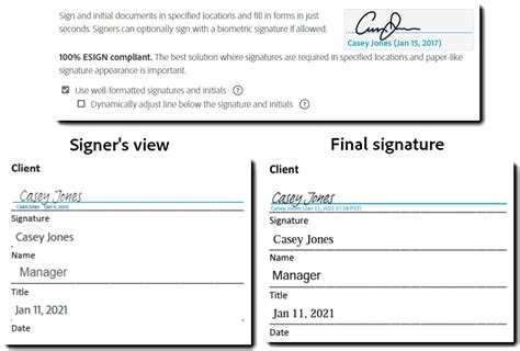 Signature and Date Example