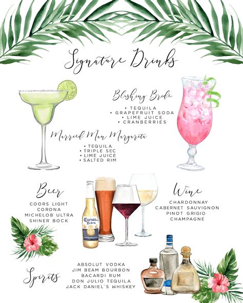 Signature Cocktail Menu Template