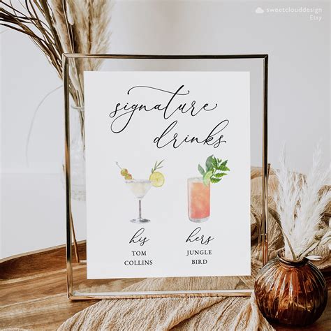 Signature Drink Sign Templates