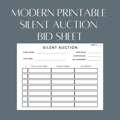 Silent Auction Bid Sheet Examples 10