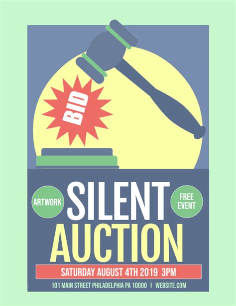 Silent Auction Poster Template Call-to-Action