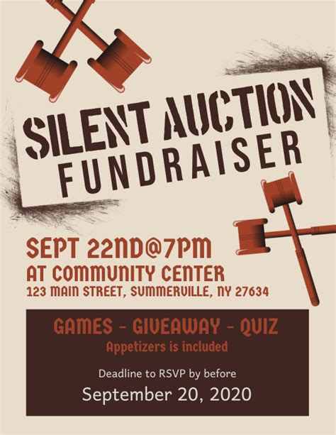 Silent Auction Poster Template Example 8