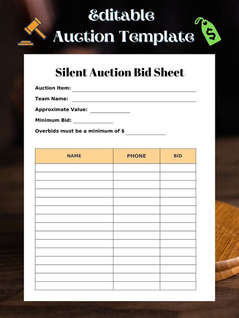 Silent Auction Template Google Docs