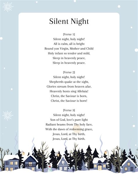 Silent Night Lyrics Printable