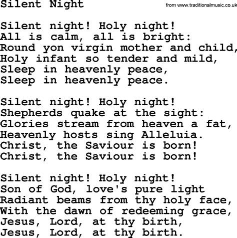 Silent Night Lyrics PDF Design