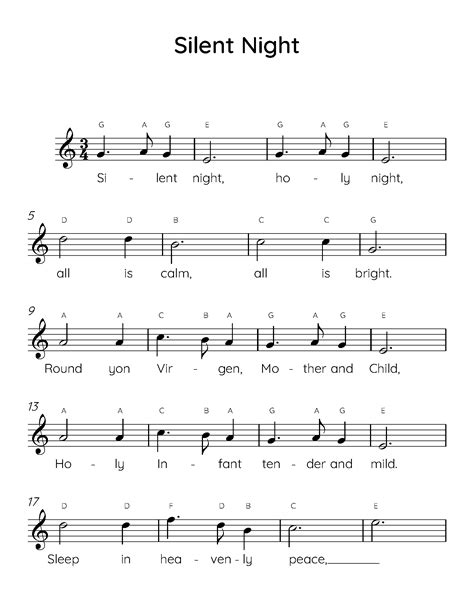 Silent Night piano chords