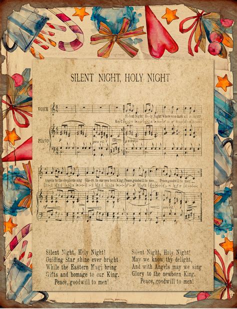 Silent Night Vintage Sheet Music